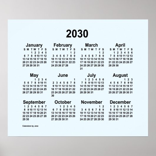 2030 Alice Blue Agenda door Janz Print (Voorkant)