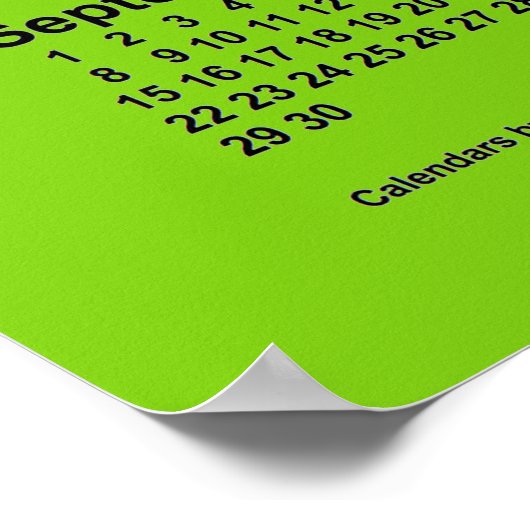 2030 Geelgroene kalender van Janz Print (Hoek)