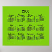 2030 Geelgroene kalender van Janz Print (Voorkant)