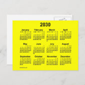 2030 Gele mini-kalender van Janz Briefkaart (Voorkant / Achterkant)