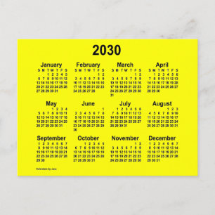 2030 Gele Mini Kalender van Janz Briefkaart