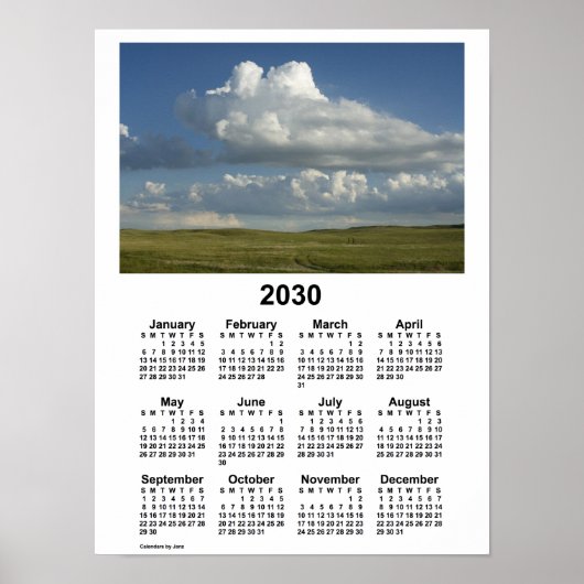 2030 Nebraska Sandhills Kalender door Janz Poster (Voorkant)