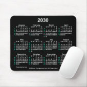 2030 Neon White 52 weken ISO-kalender door Janz Muismat (Met muis)