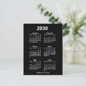 2030 Neon White 6 Maanden Mini Kalender van Janz Briefkaart (Staand voorkant)