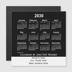 2030 Neon White Business Calendar van Janz