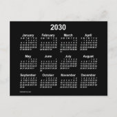 2030 Neon White Mini Calendar van Janz Briefkaart (Voorkant)