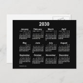 2030 Neon Witte Mini Kalender van Janz Briefkaart (Voorkant / Achterkant)