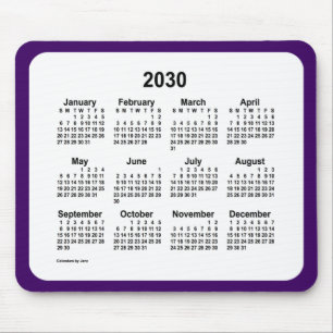 2030 Paarse en witte agenda van Janz Two Tone Muismat