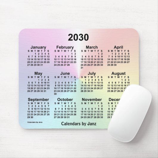 2030 Rainbow Cloud Calendar van Janz Muismat (Met muis)
