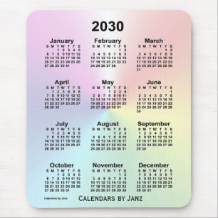 2030 Rainbow Cloud Calendar van Janz Muismat
