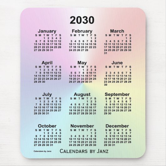 2030 Rainbow Cloud Calendar van Janz Muismat (Voorkant)