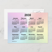 2030 Rainbow Cloud Mini Calendar van Janz Briefkaart (Voorkant / Achterkant)