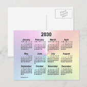 2030 Rainbow Cloud Mini Kalender van Janz Briefkaart (Voorkant / Achterkant)