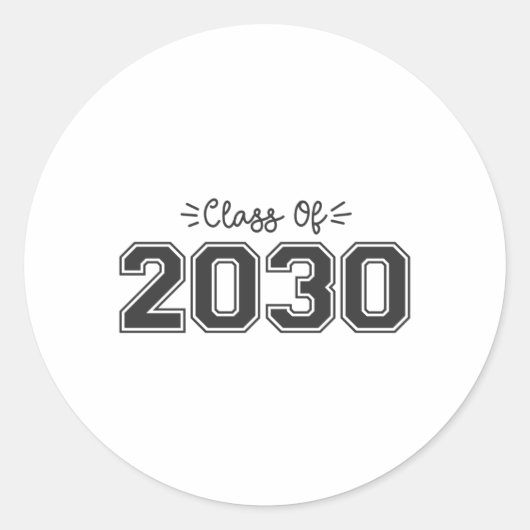 2030 senioren, Klasse van 2030 Afstuderen Ronde Sticker (Voorkant)