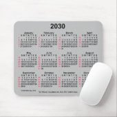2030 Silver 52 weken ISO-kalender van Janz Muismat (Met muis)