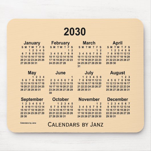 2030 Tarwekalender van de Janz-Muismat Muismat (Voorkant)