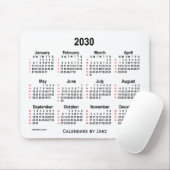 2030 White 52 Weeks Agenda van de Janz-Muismat Muismat (Met muis)