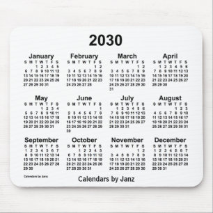 2030 White Calendar van Janz Muismat