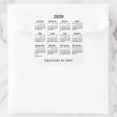 2030 White Calendar van Janz Square Sticker (Tas)