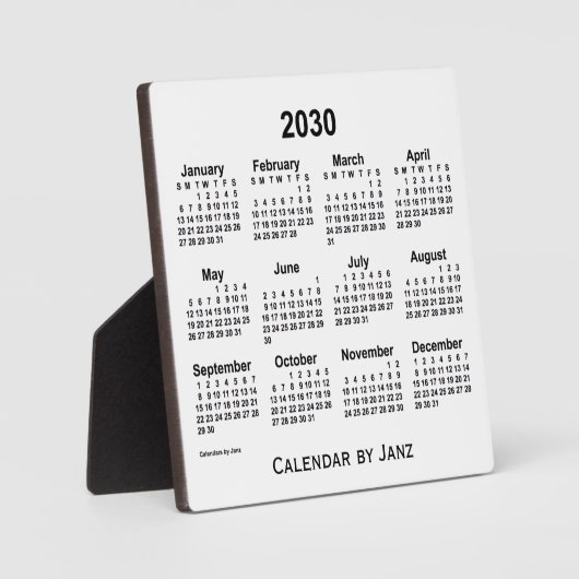 2030 White Desk Calendar van Janz Fotoplaat (Voorkant)