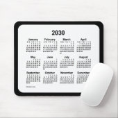 2030 White on Black Calendar van Janz Two Tone Muismat (Met muis)