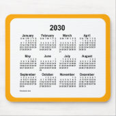 2030 White over Oranje agenda van Janz Two Tone Muismat (Voorkant)