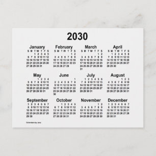 2030 White Smoke Mini Calendar van Janz Briefkaart