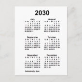 2030 Witte 6 maanden Mini Agenda van Janz Briefkaart (Voorkant)