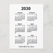 2030 Witte 6 maanden Mini Agenda van Janz Briefkaart (Voorkant)