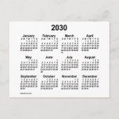 2030 Witte Mini Kalender van Janz Briefkaart (Voorkant)
