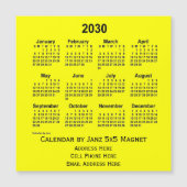 2030 Yellow Business Calendar van Janz (Voorkant)