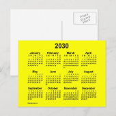 2030 Yellow Mini Calendar van Janz Briefkaart (Voorkant / Achterkant)