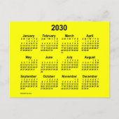 2030 Yellow Mini Calendar van Janz Briefkaart (Voorkant)