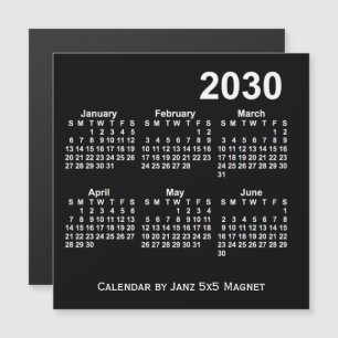 2030 zwarte 6 maanden agenda van Janz 5x5 Magnet