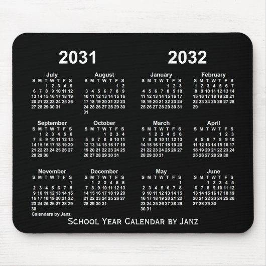 2031-2032 Agenda van het Neon School Year van Janz Muismat (Voorkant)