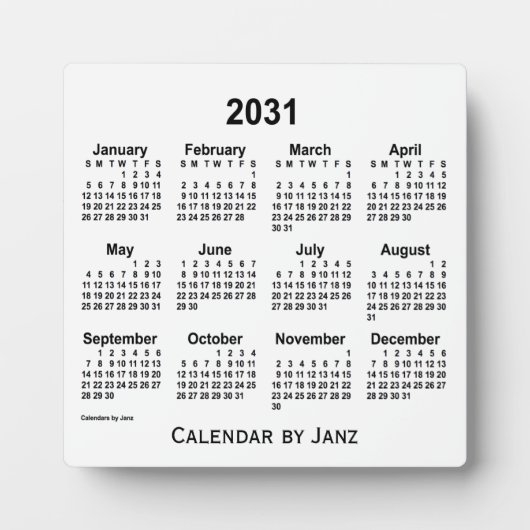 2031 Agenda van de witte schijf van Janz Fotoplaat (Voorkant)