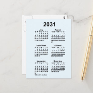 2031 Alice Blue 6 Month Mini Calendar van Janz Briefkaart