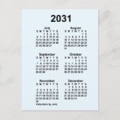 2031 Alice Blue 6 Month Mini Calendar van Janz Briefkaart (Voorkant)