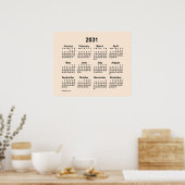 2031 Antieke witte kalender van Janz Print (Keuken)