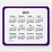2031 Paarse en witte agenda van Janz Two Tone Muismat (Voorkant)