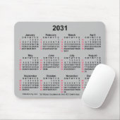 2031 Silver 52 weken ISO-kalender door Janz Muismat (Met muis)