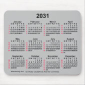 2031 Silver 52 weken ISO-kalender door Janz Muismat (Voorkant)