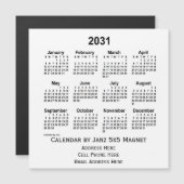 2031 White Business Calendar by Janz 5x5 Magnet (Voorkant / Achterkant)