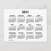 2031 White Mini-kalender van Janz Briefkaart (Voorkant)