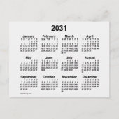 2031 White Smoke Mini Calendar van Janz Briefkaart (Voorkant)