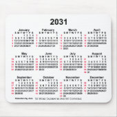 2031 Witte 52 weken ISO-kalender door Janz Muismat (Voorkant)