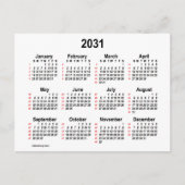 2031 Witte 52 weken miniagenda van Janz Briefkaart (Voorkant)