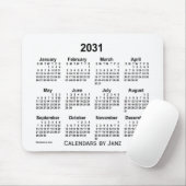 2031 Witte kalender van de Janz-Muismat Muismat (Met muis)