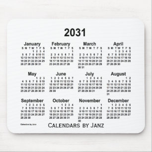 2031 Witte kalender van de Janz-Muismat Muismat
