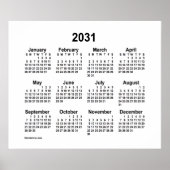 2031 Witte Kalender van Janz Print (Voorkant)